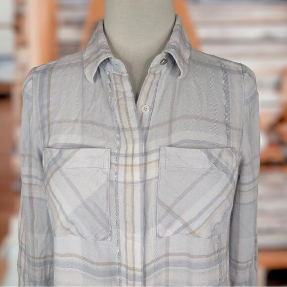 White House Black Market Button Down Top Size 12 - Picture 6 of 13